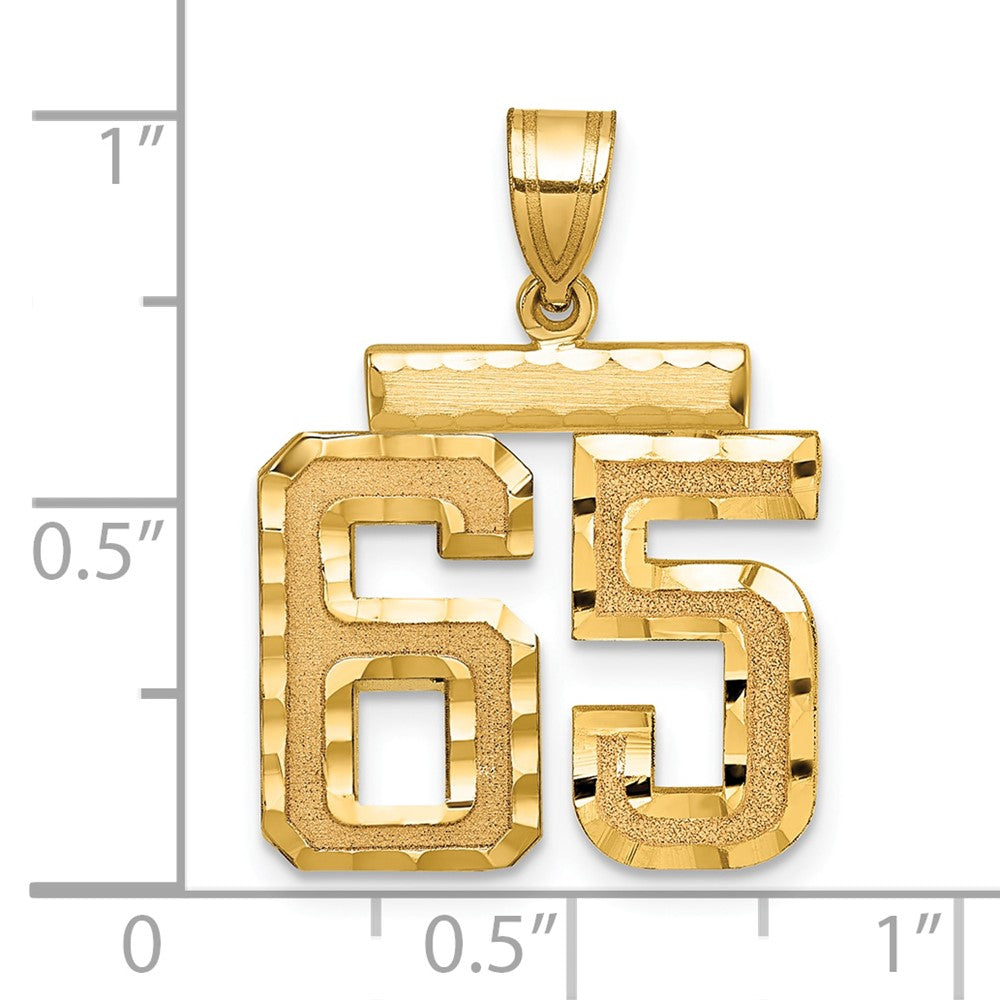 Charlie & Co Jewelry | 14k Medium Diamond-cut Number 65 Charm - Model MN65