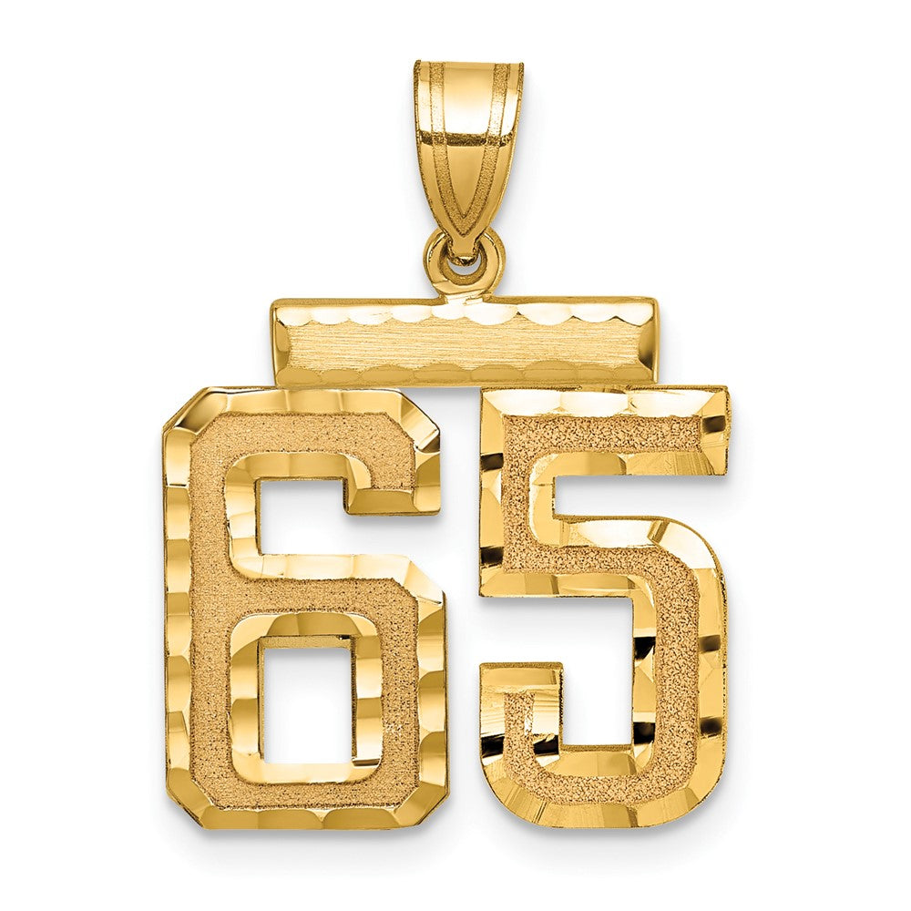 Charlie & Co Jewelry | 14k Medium Diamond-cut Number 65 Charm - Model MN65