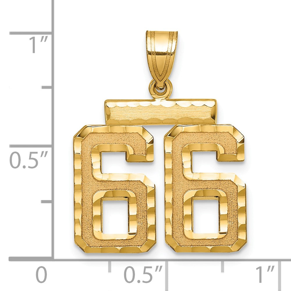 Charlie & Co Jewelry | 14k Medium Diamond-cut Number 66 Charm - Model MN66