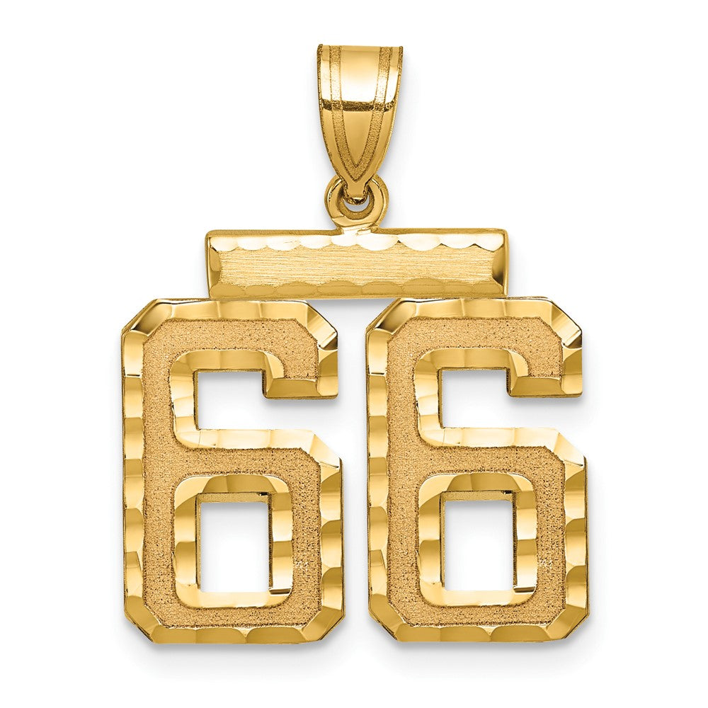 Charlie & Co Jewelry | 14k Medium Diamond-cut Number 66 Charm - Model MN66