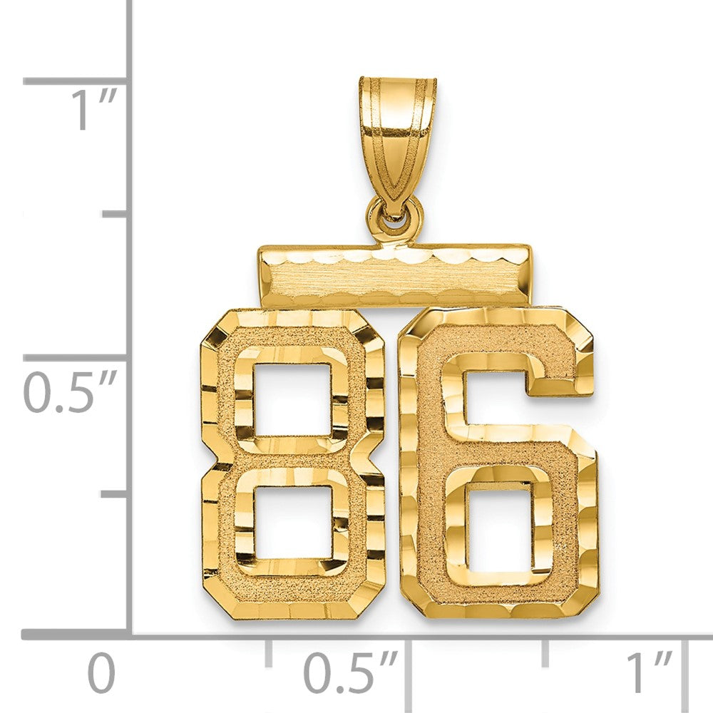 Charlie & Co Jewelry | 14k Medium Diamond-cut Number 86 Charm - Model MN86
