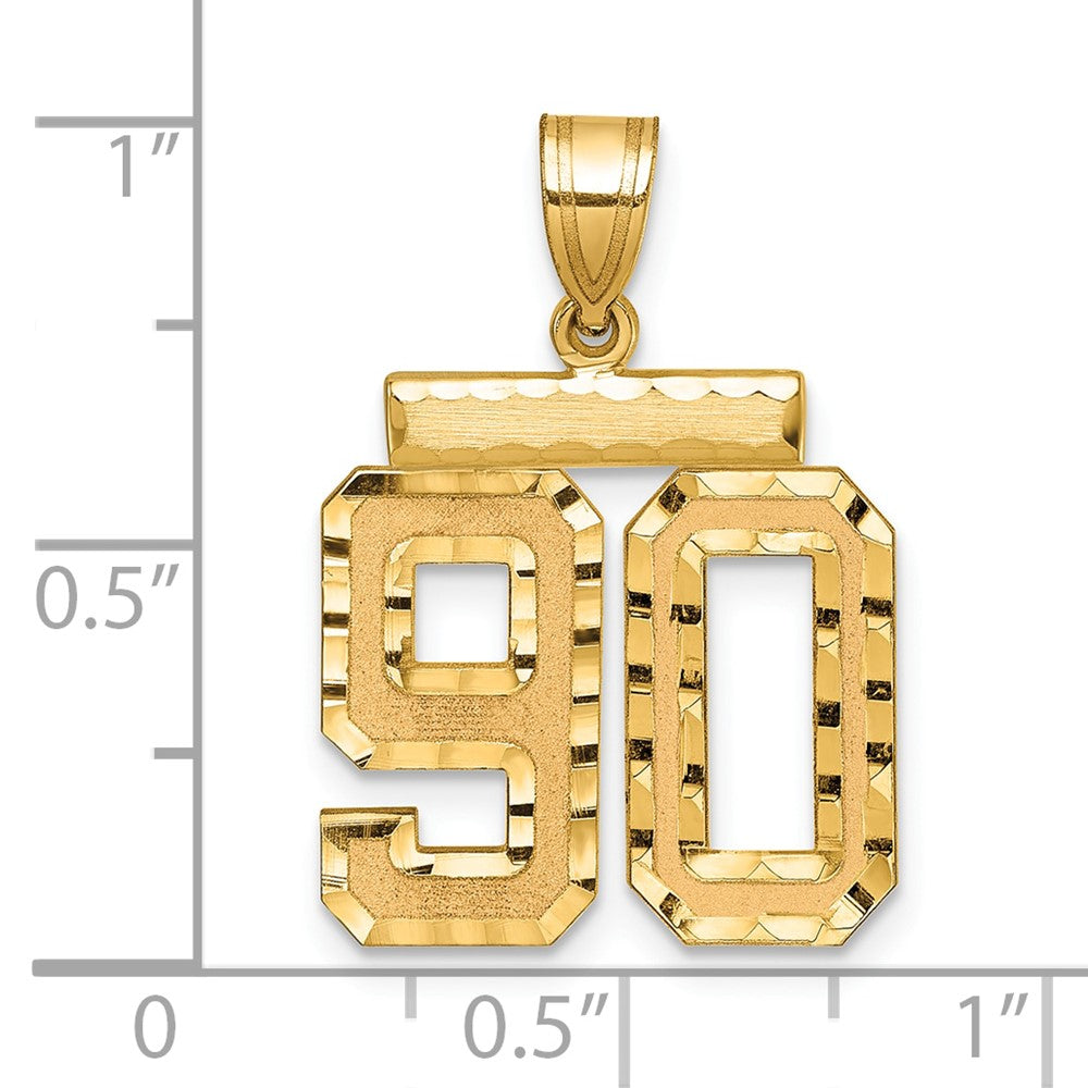 Charlie & Co Jewelry | 14k Medium Diamond-cut Number 90 Charm - Model MN90
