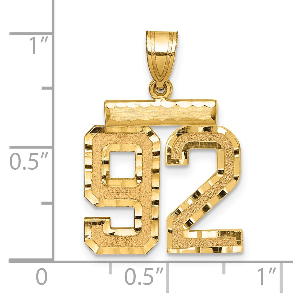 Charlie & Co Jewelry | 14k Medium Diamond-cut Number 92 Charm - Model MN92