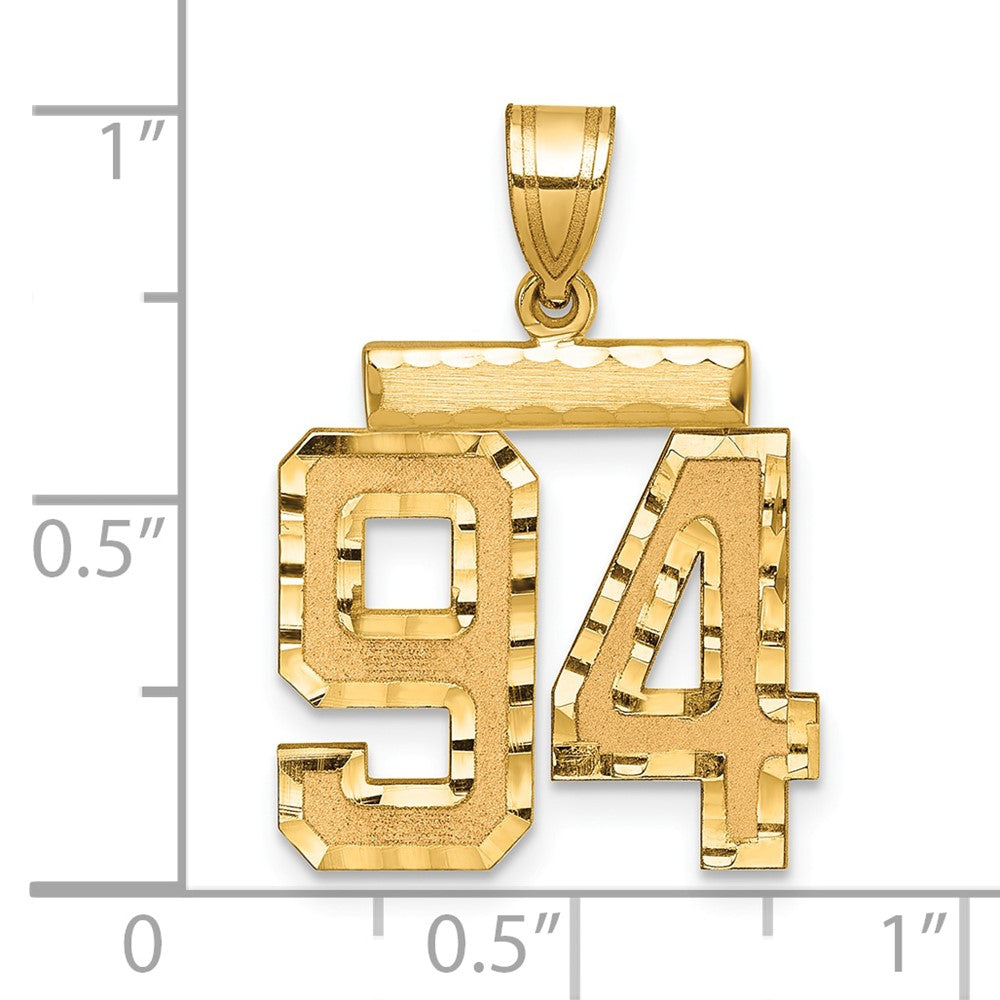 Charlie & Co Jewelry | 14k Medium Diamond-cut Number 94 Charm - Model MN94