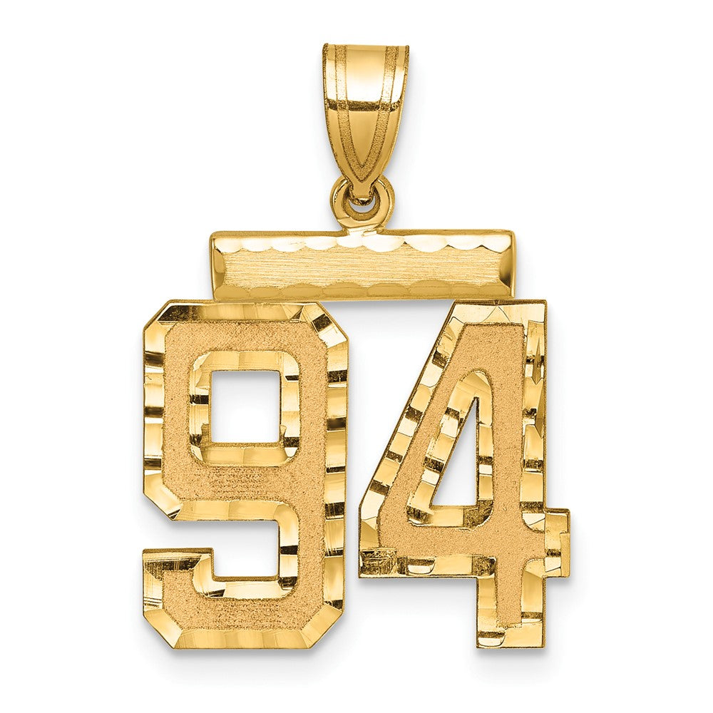 Charlie & Co Jewelry | 14k Medium Diamond-cut Number 94 Charm - Model MN94