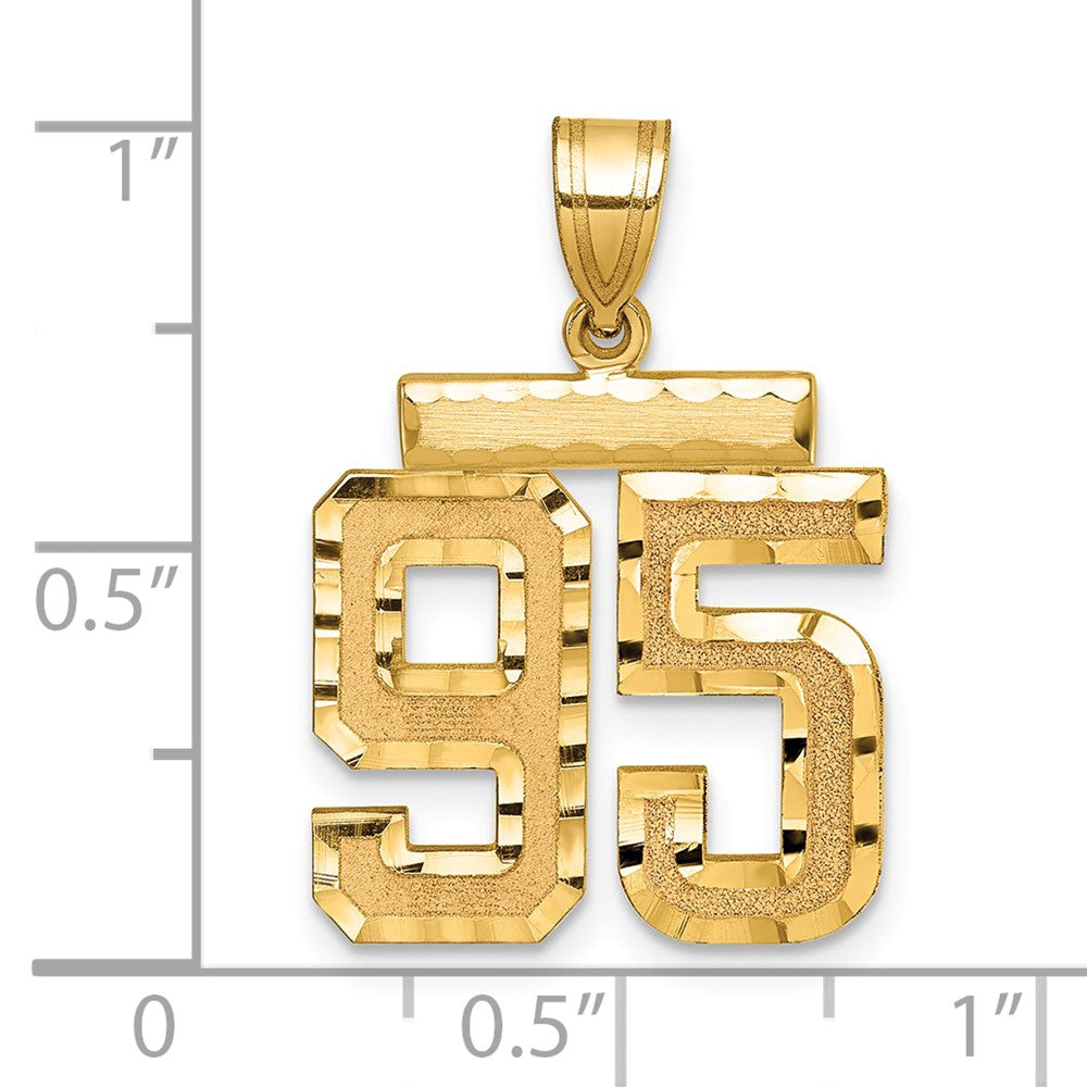 Charlie & Co Jewelry | 14k Medium Diamond-cut Number 95 Charm - Model MN95
