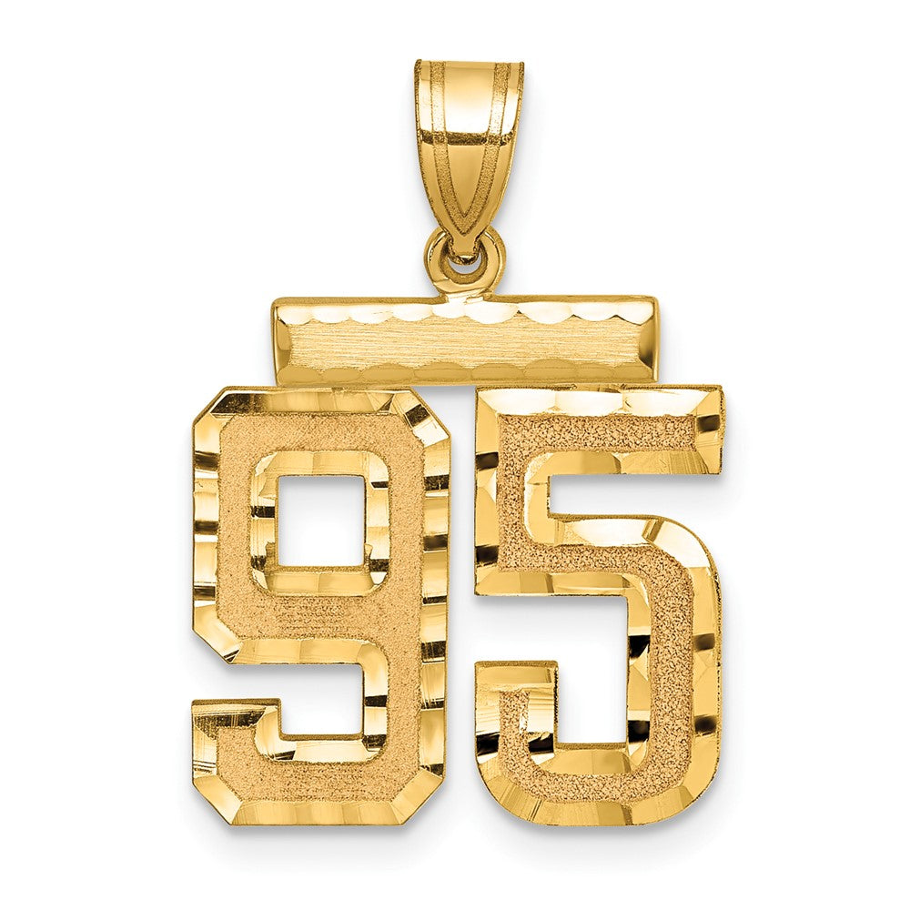 Charlie & Co Jewelry | 14k Medium Diamond-cut Number 95 Charm - Model MN95