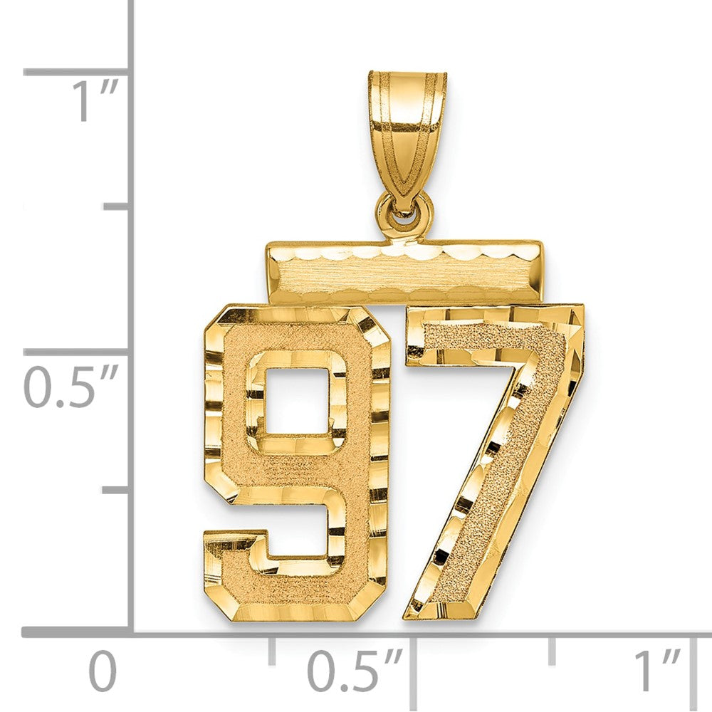 Charlie & Co Jewelry | 14k Medium Diamond-cut Number 97 Charm - Model MN97