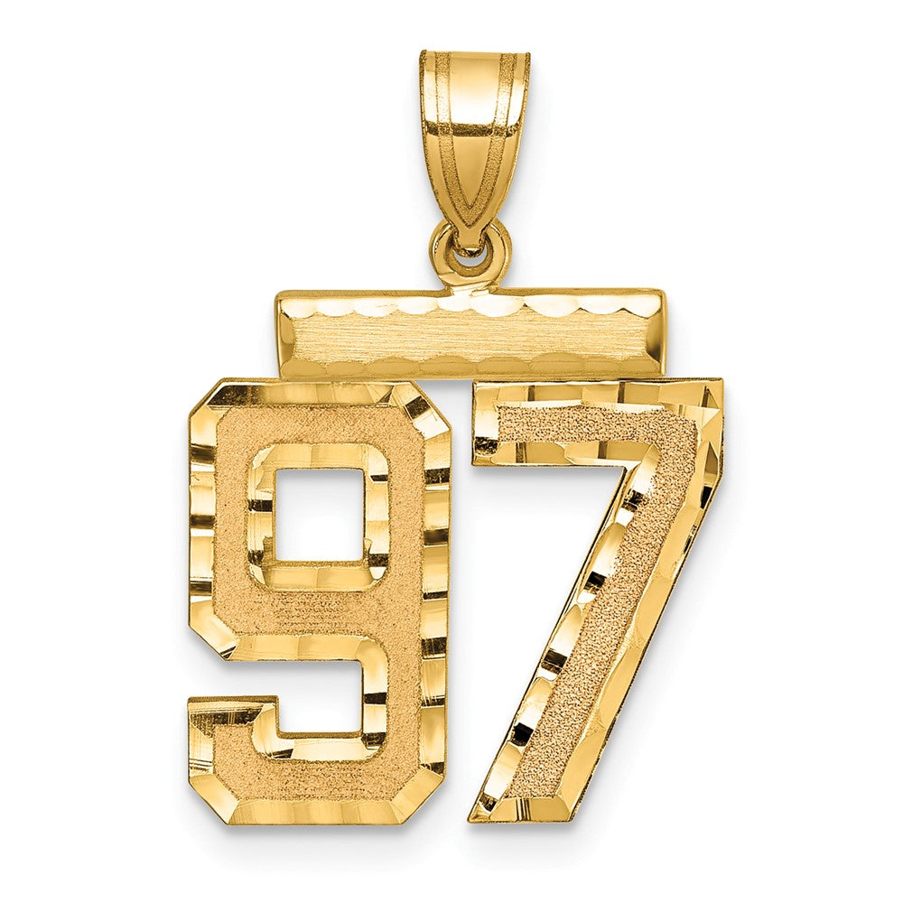 Charlie & Co Jewelry | 14k Medium Diamond-cut Number 97 Charm - Model MN97