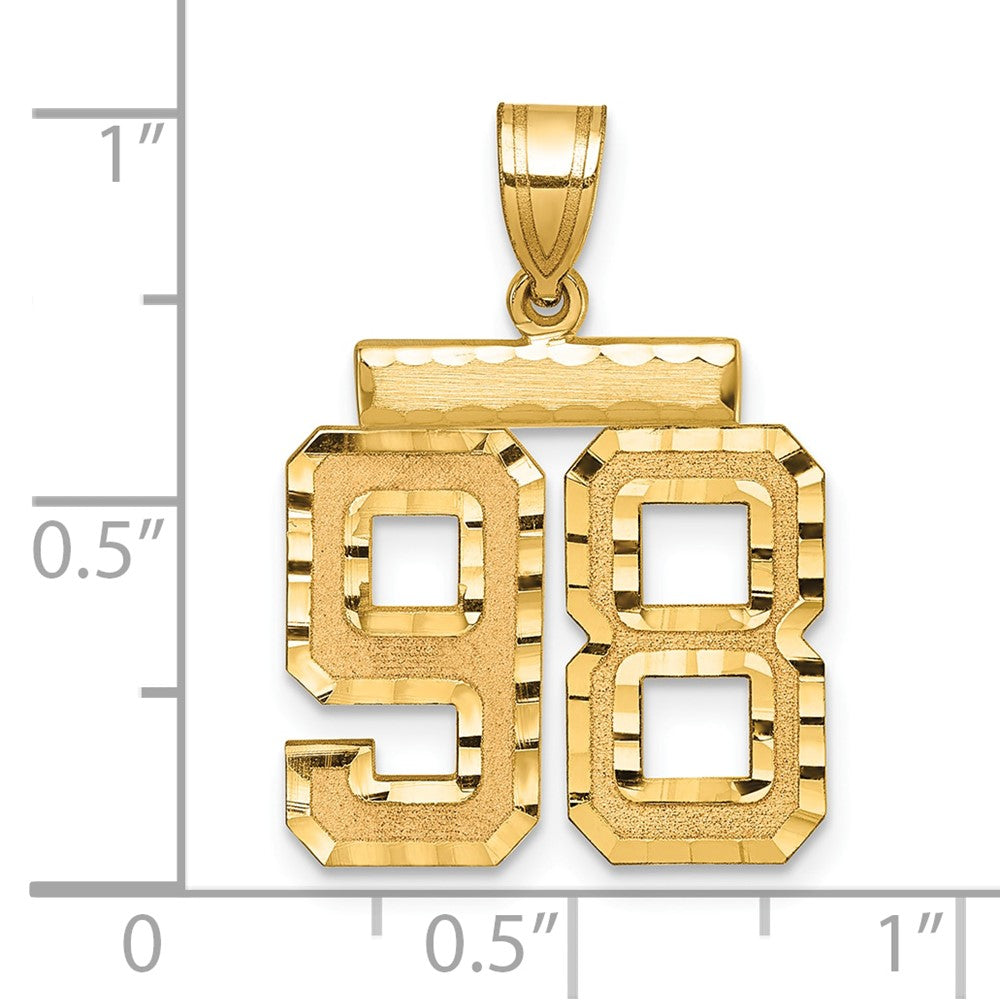 Charlie & Co Jewelry | 14k Medium Diamond-cut Number 98 Charm - Model MN98