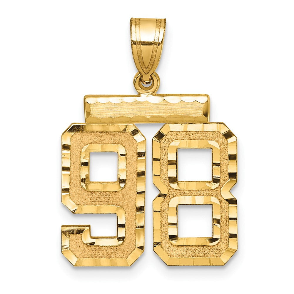 Charlie & Co Jewelry | 14k Medium Diamond-cut Number 98 Charm - Model MN98