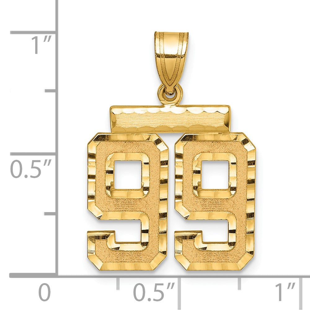 Charlie & Co Jewelry | 14k Medium Diamond-cut Number 99 Charm - Model MN99