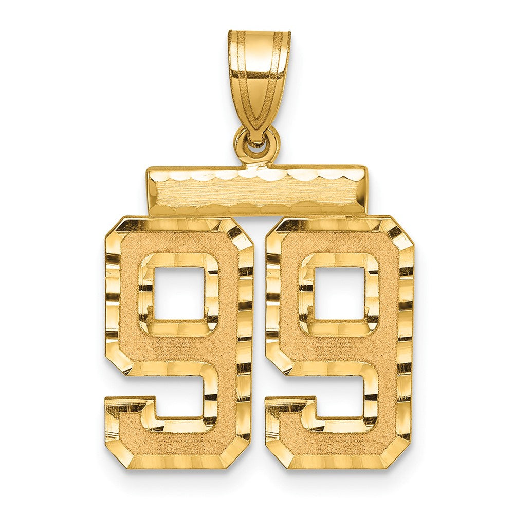 Charlie & Co Jewelry | 14k Medium Diamond-cut Number 99 Charm - Model MN99