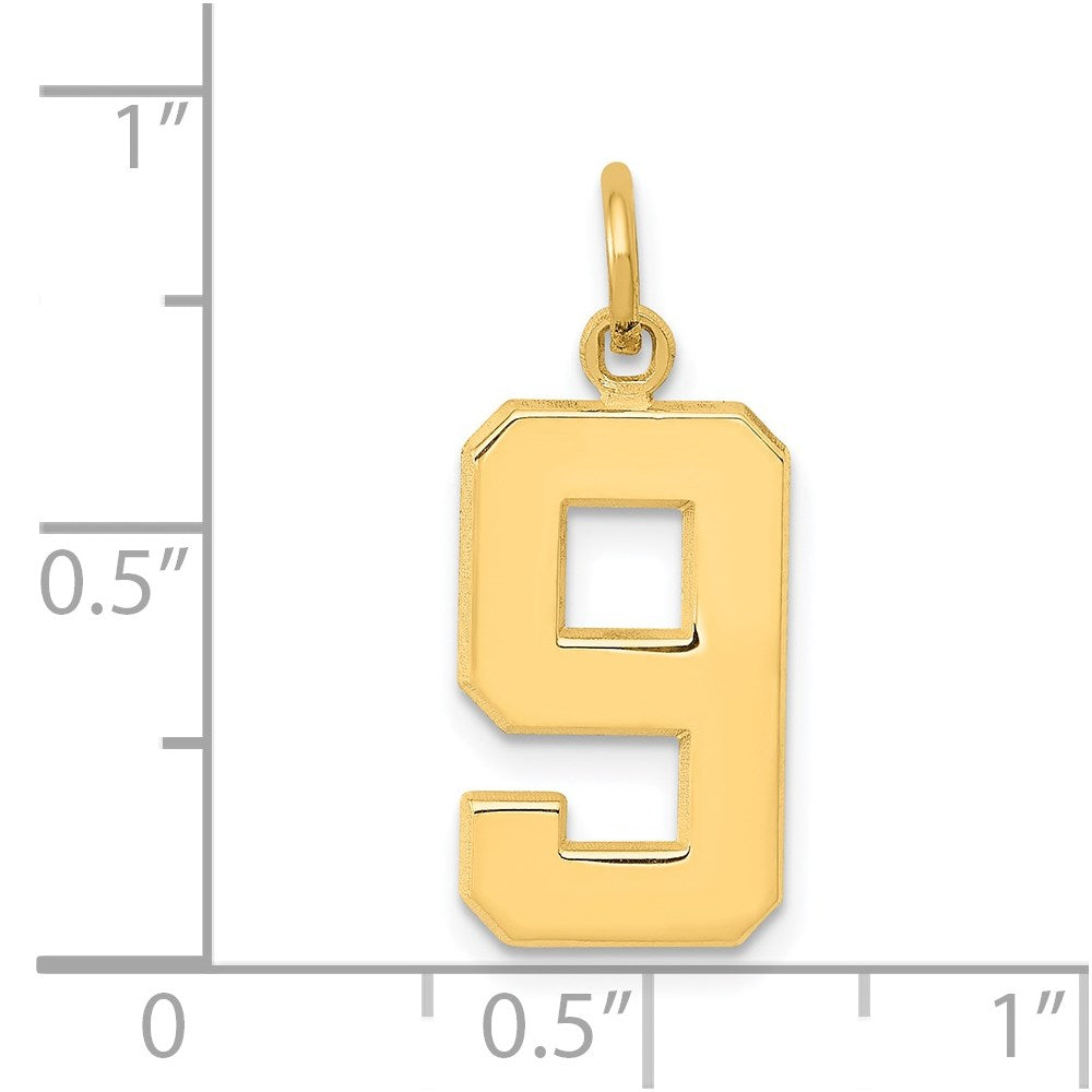 Charlie & Co Jewelry | 14k Medium Polished Number 9 Charm - Model MP09