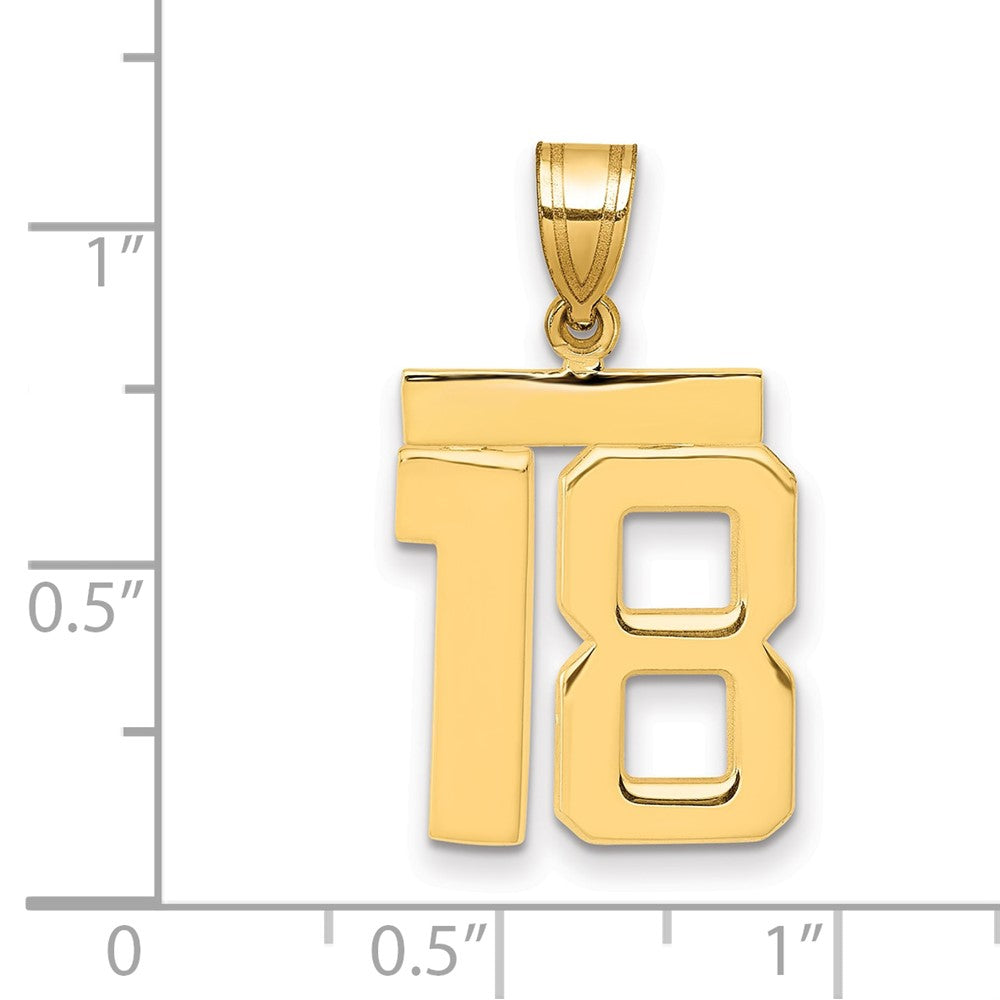 Charlie & Co Jewelry | 14k Medium Polished Number 18 Charm - Model MP18