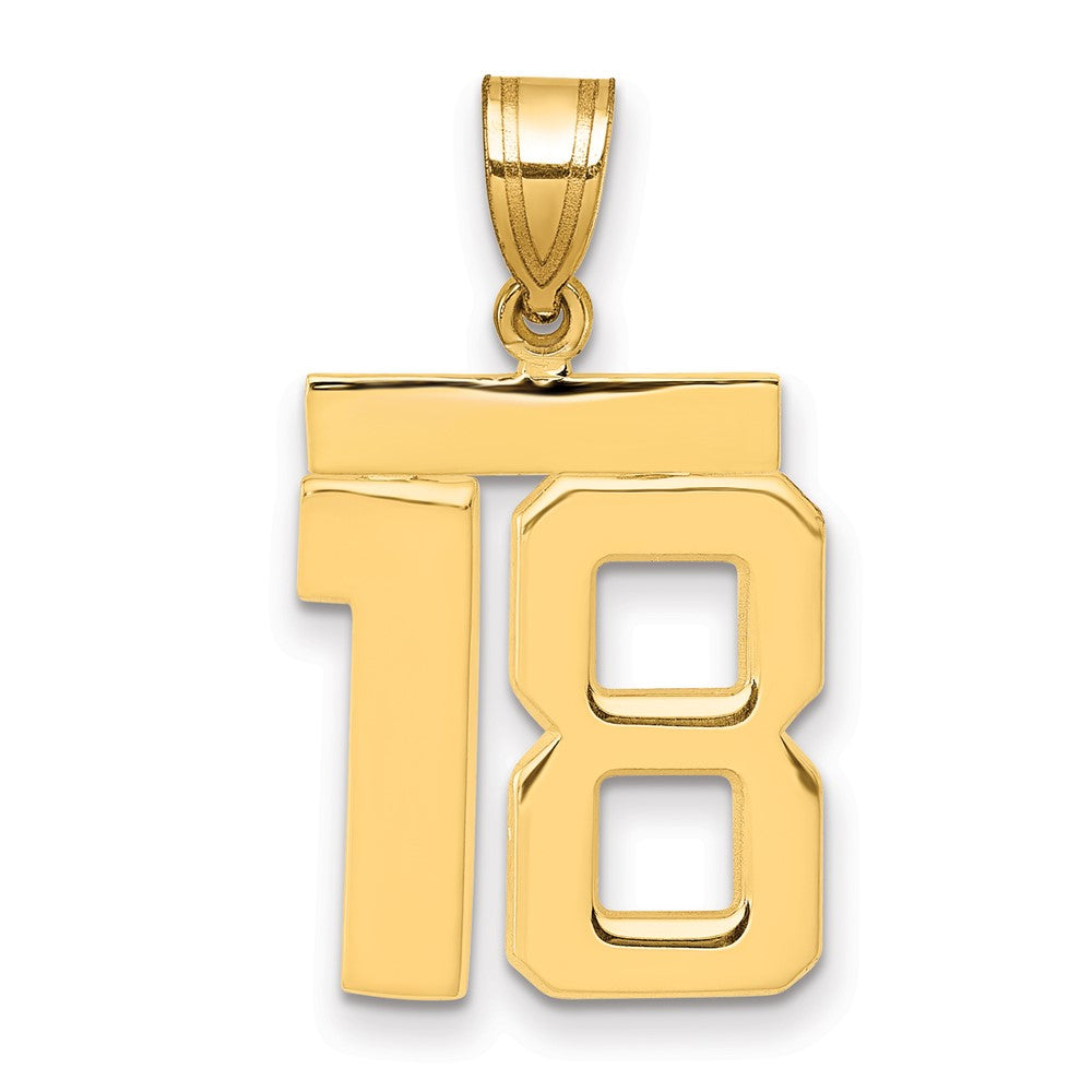 Charlie & Co Jewelry | 14k Medium Polished Number 18 Charm - Model MP18