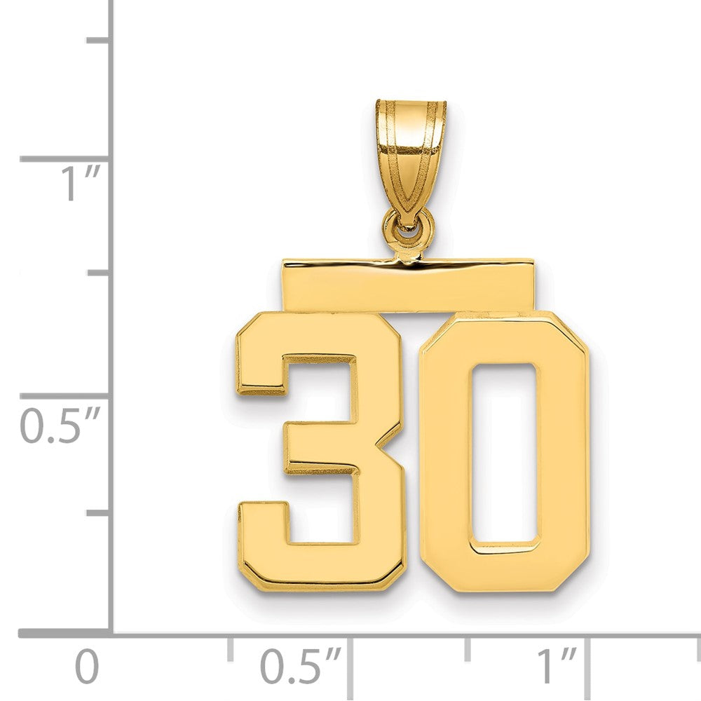 Charlie & Co Jewelry | 14k Medium Polished Number 30 Charm - Model MP30