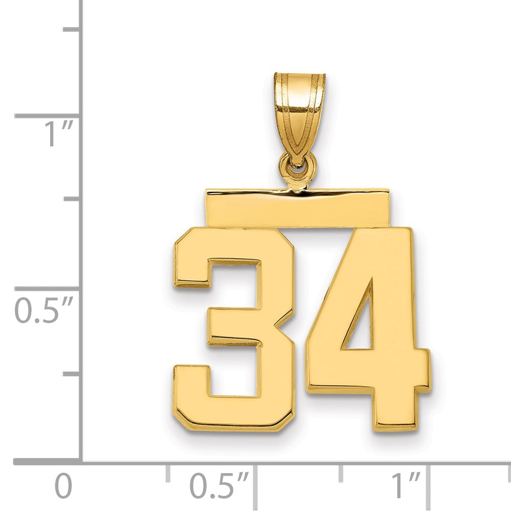 Charlie & Co Jewelry | 14k Medium Polished Number 34 Charm - Model MP34