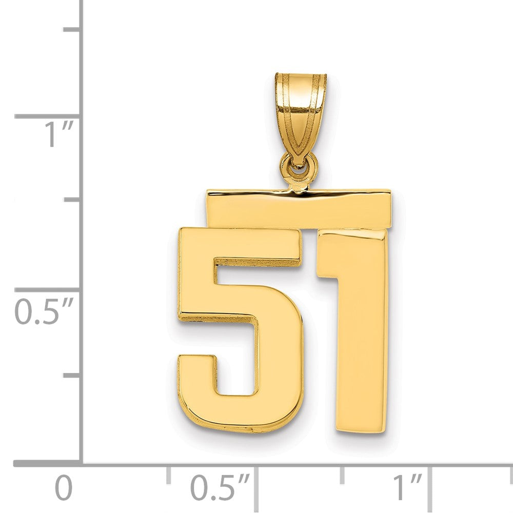 Charlie & Co Jewelry | 14k Medium Polished Number 51 Charm - Model MP51