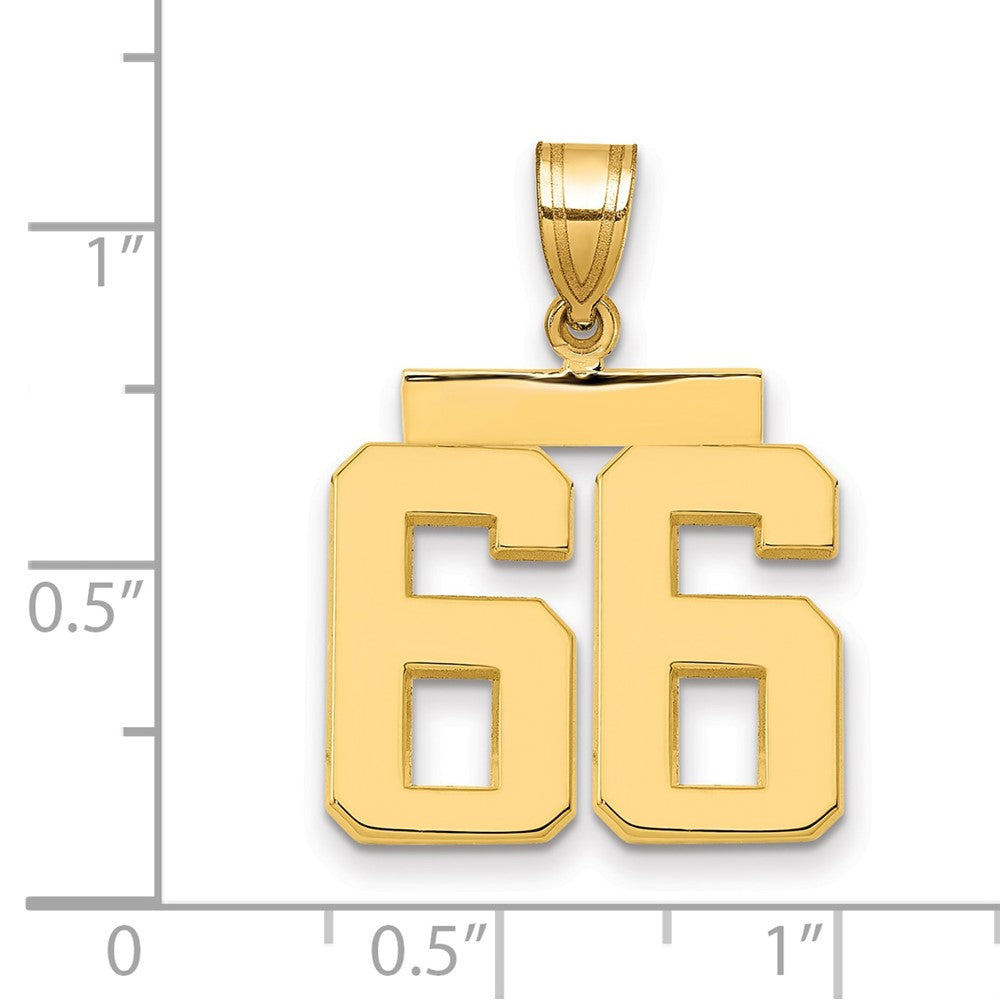Charlie & Co Jewelry | 14k Medium Polished Number 66 Charm - Model MP66