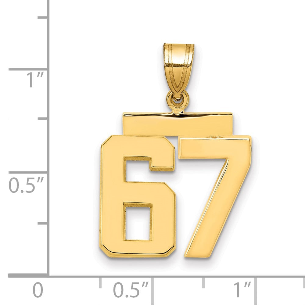 Charlie & Co Jewelry | 14k Medium Polished Number 67 Charm - Model MP67