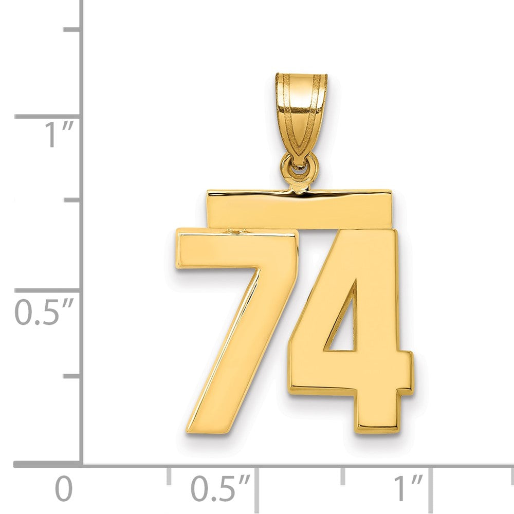 Charlie & Co Jewelry | 14k Medium Polished Number 74 Charm - Model MP74