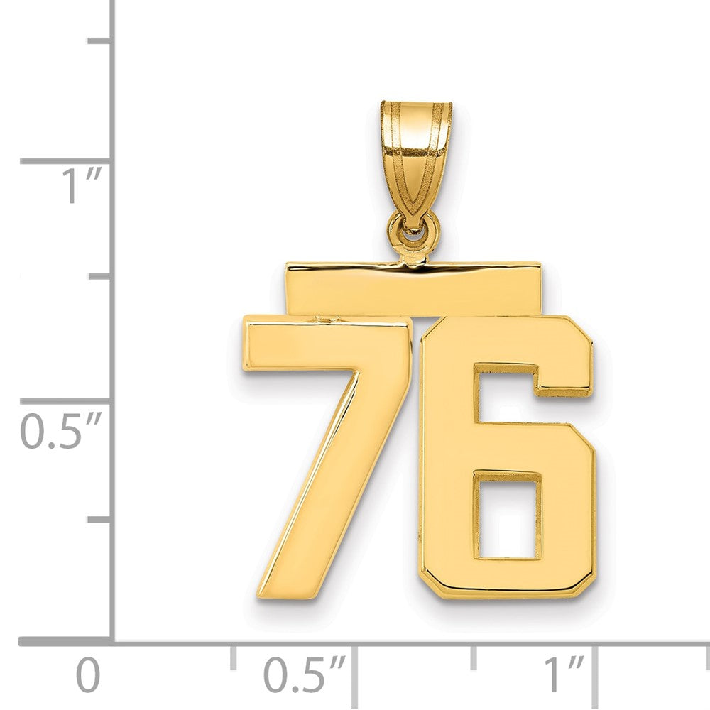 Charlie & Co Jewelry | 14k Medium Polished Number 76 Charm - Model MP76