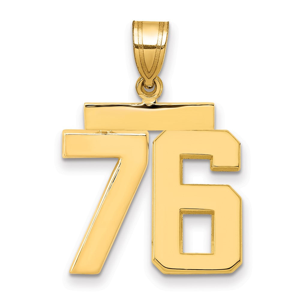 Charlie & Co Jewelry | 14k Medium Polished Number 76 Charm - Model MP76