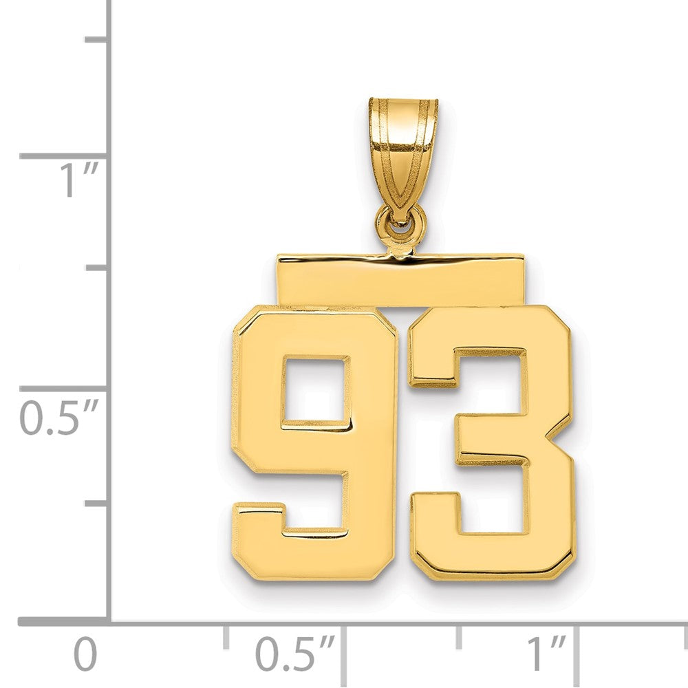 Charlie & Co Jewelry | 14k Medium Polished Number 93 Charm - Model MP93