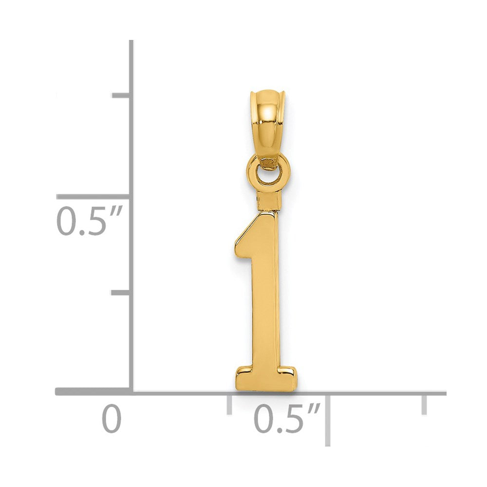 Charlie & Co Jewelry | 14k Polished Number 1 Pendant - Model NU01