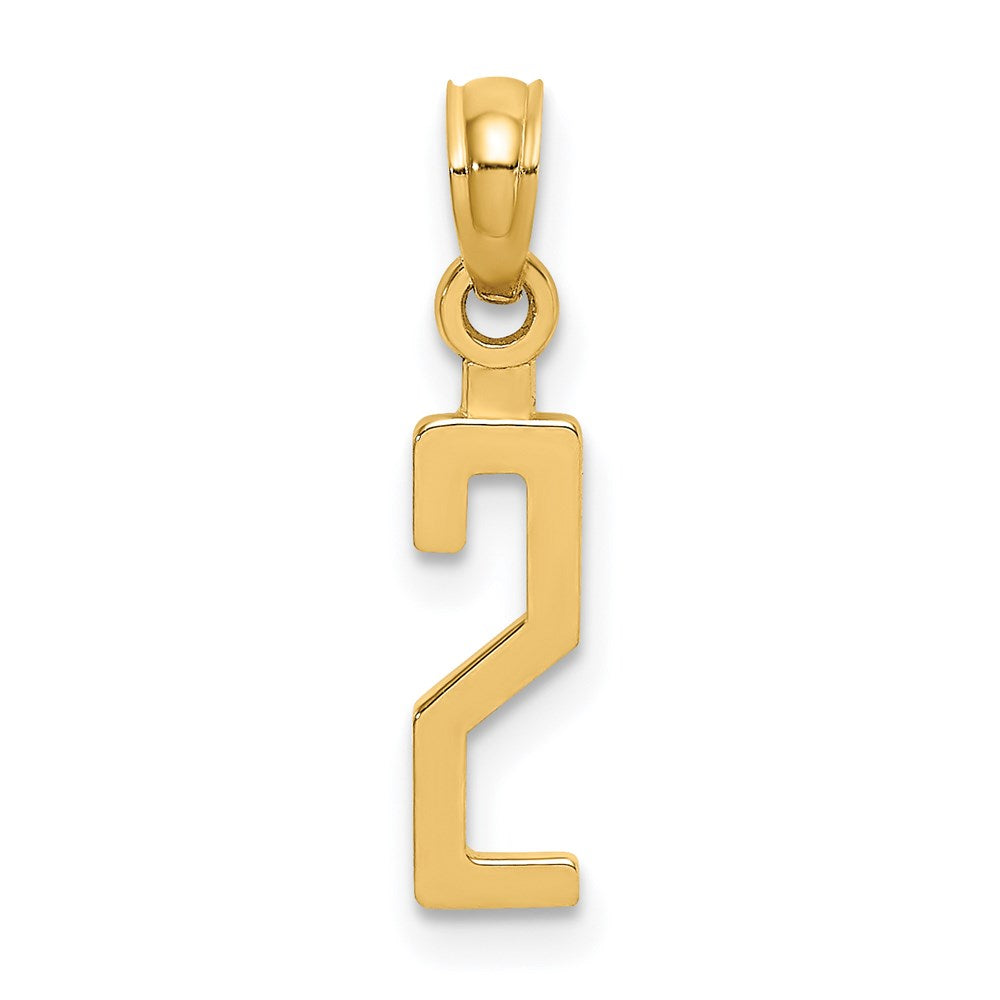 Charlie & Co Jewelry | 14k Polished Number 2 Pendant - Model NU02