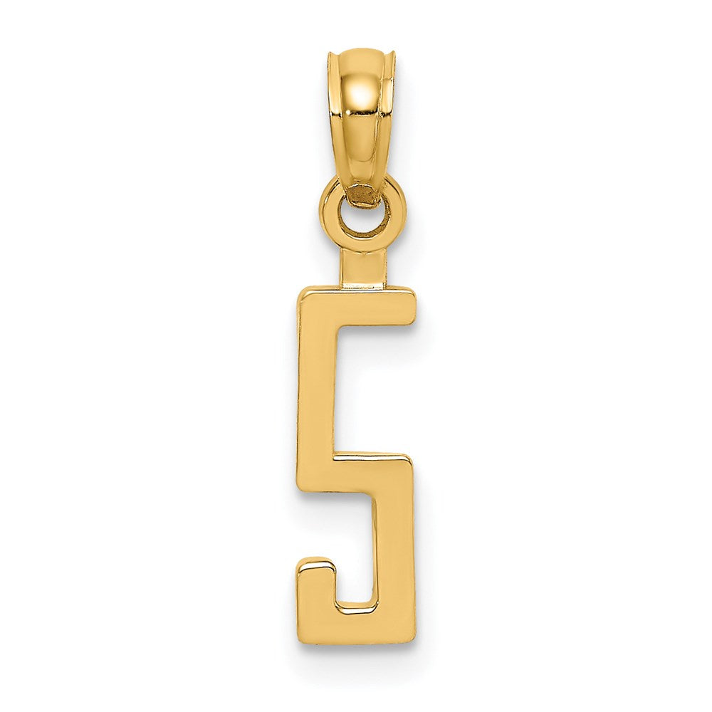 Charlie & Co Jewelry | 14k Polished Number 5 Pendant - Model NU05