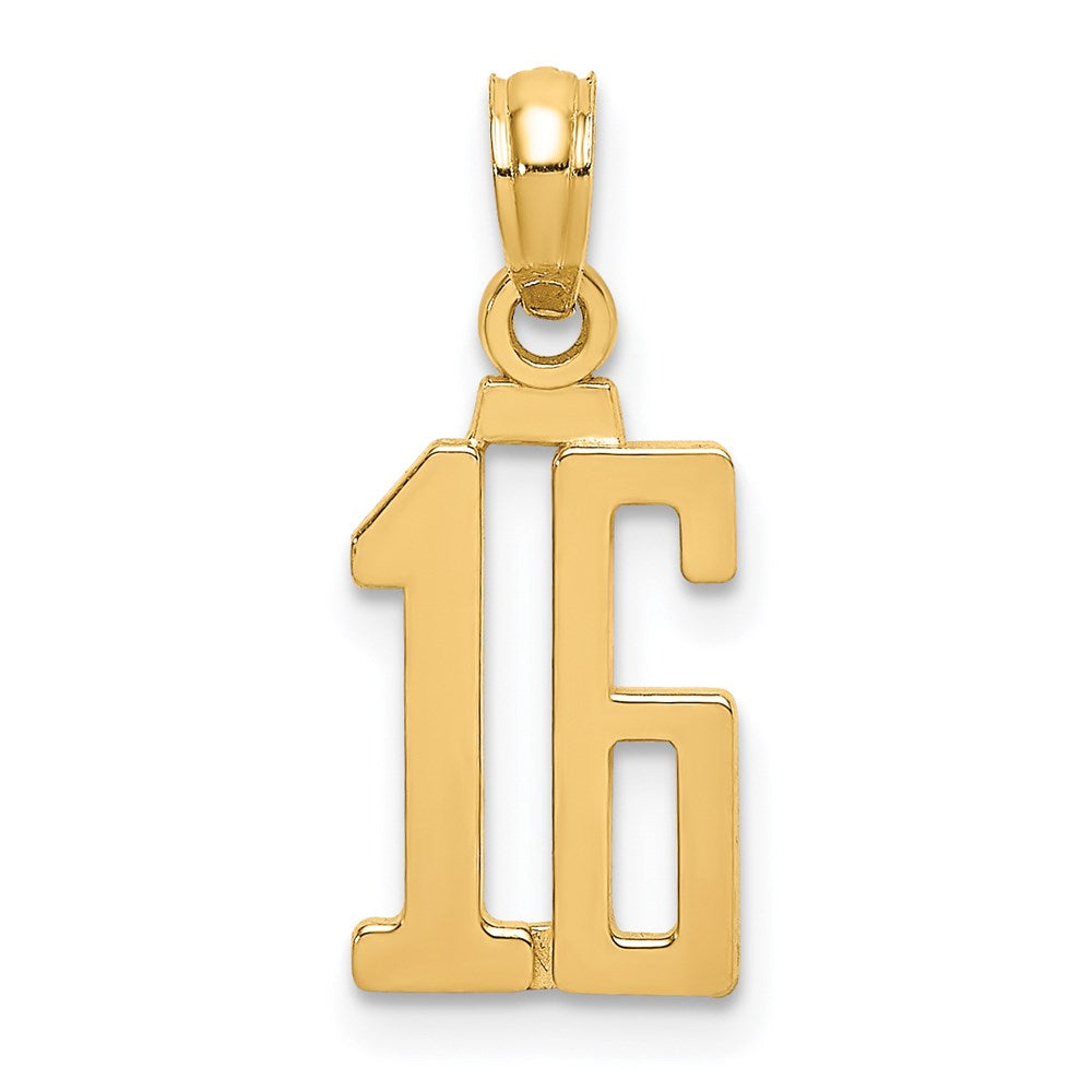 Charlie & Co Jewelry | 14k Polished Number 16 Pendant - Model NU16
