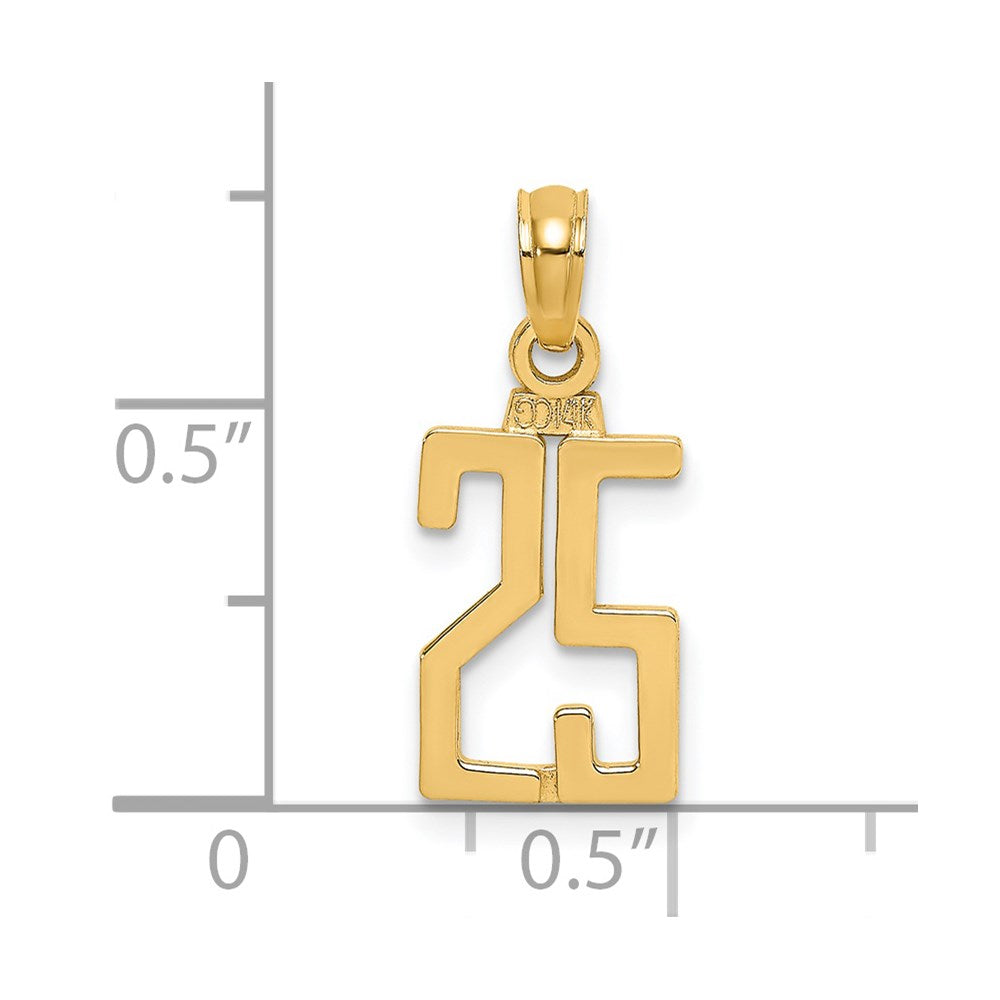 Charlie & Co Jewelry | 14k Polished Number 25 Pendant - Model NU25