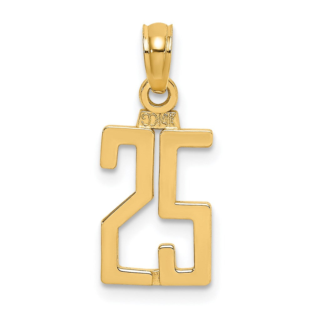 Charlie & Co Jewelry | 14k Polished Number 25 Pendant - Model NU25