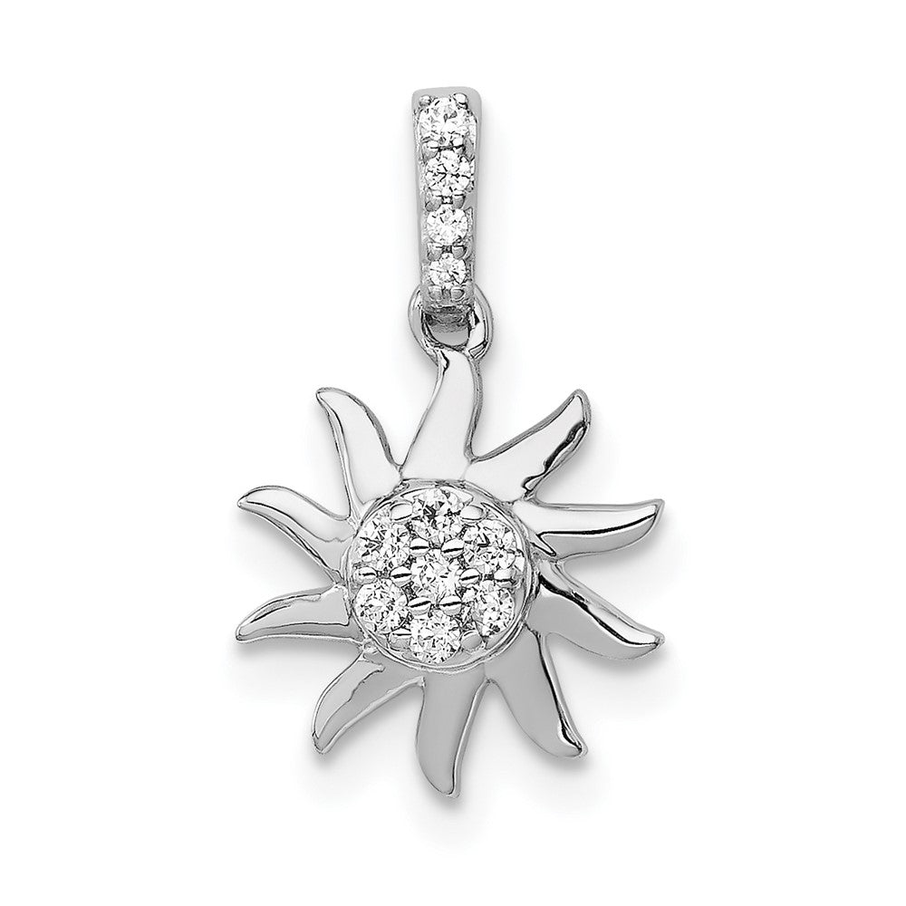 White Gold Diamond Sun Necklace Pendant Model-PM3919 - Charlie & Co. Jewelry