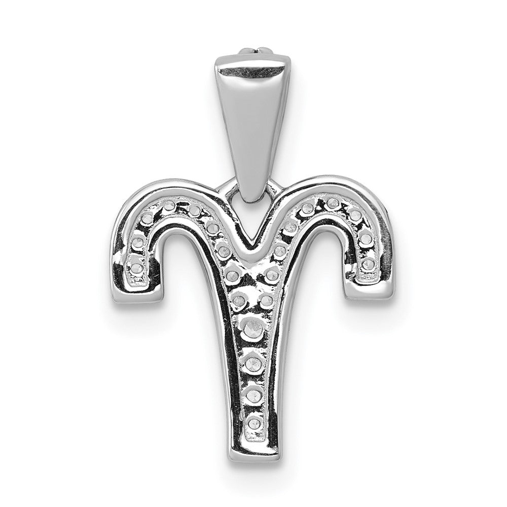 White Gold Diamond Aries Symbol Zodiac Pendant Model-PM4102-012-WA - Charlie & Co. Jewelry