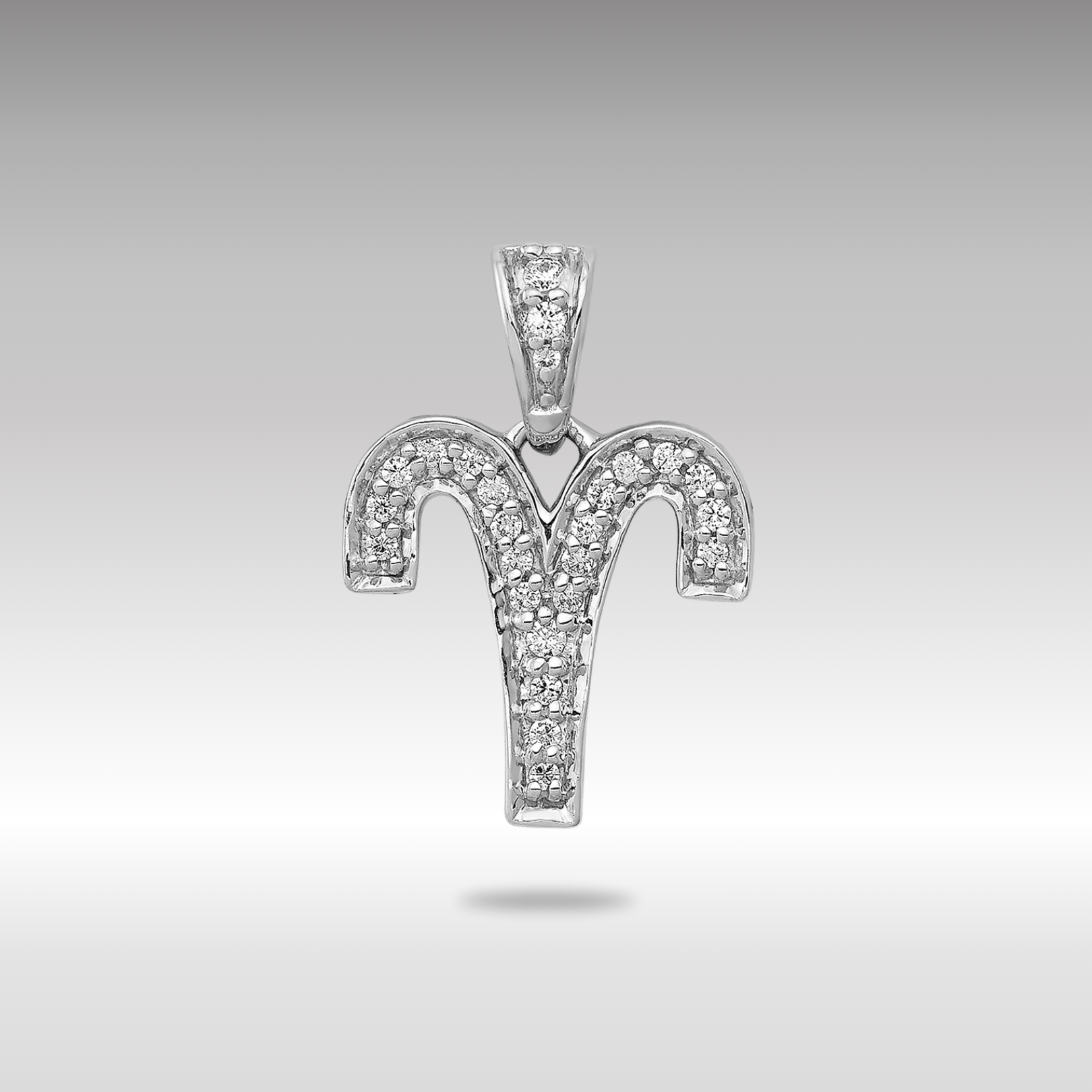 White Gold Diamond Aries Symbol Zodiac Pendant Model-PM4102-012-WA