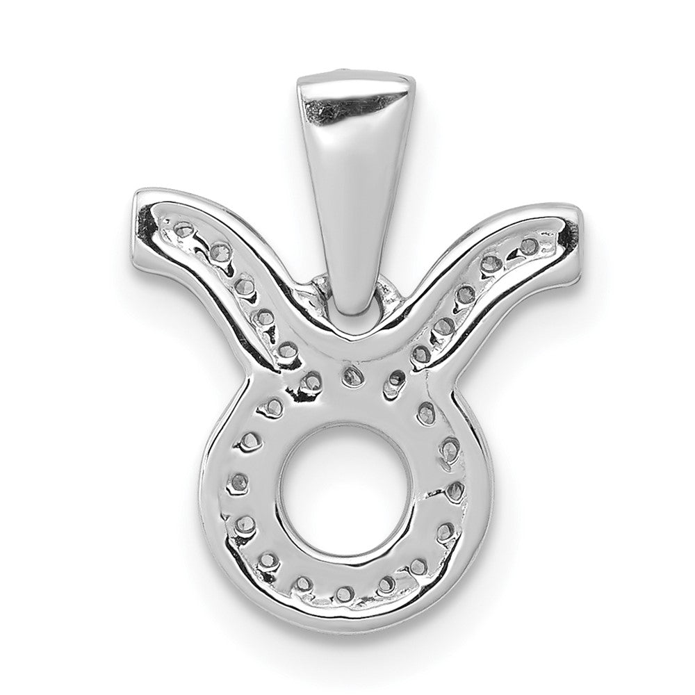 White Gold Diamond Taurus Sign Small Zodiac Pendant Model-PM4103-012-WA - Charlie & Co. Jewelry