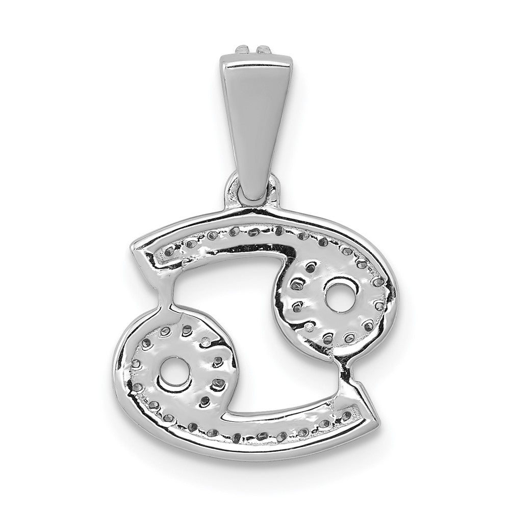 White Gold Diamond Cancer Symbol Small Zodiac Pendant Model-PM4105-013-WA - Charlie & Co. Jewelry