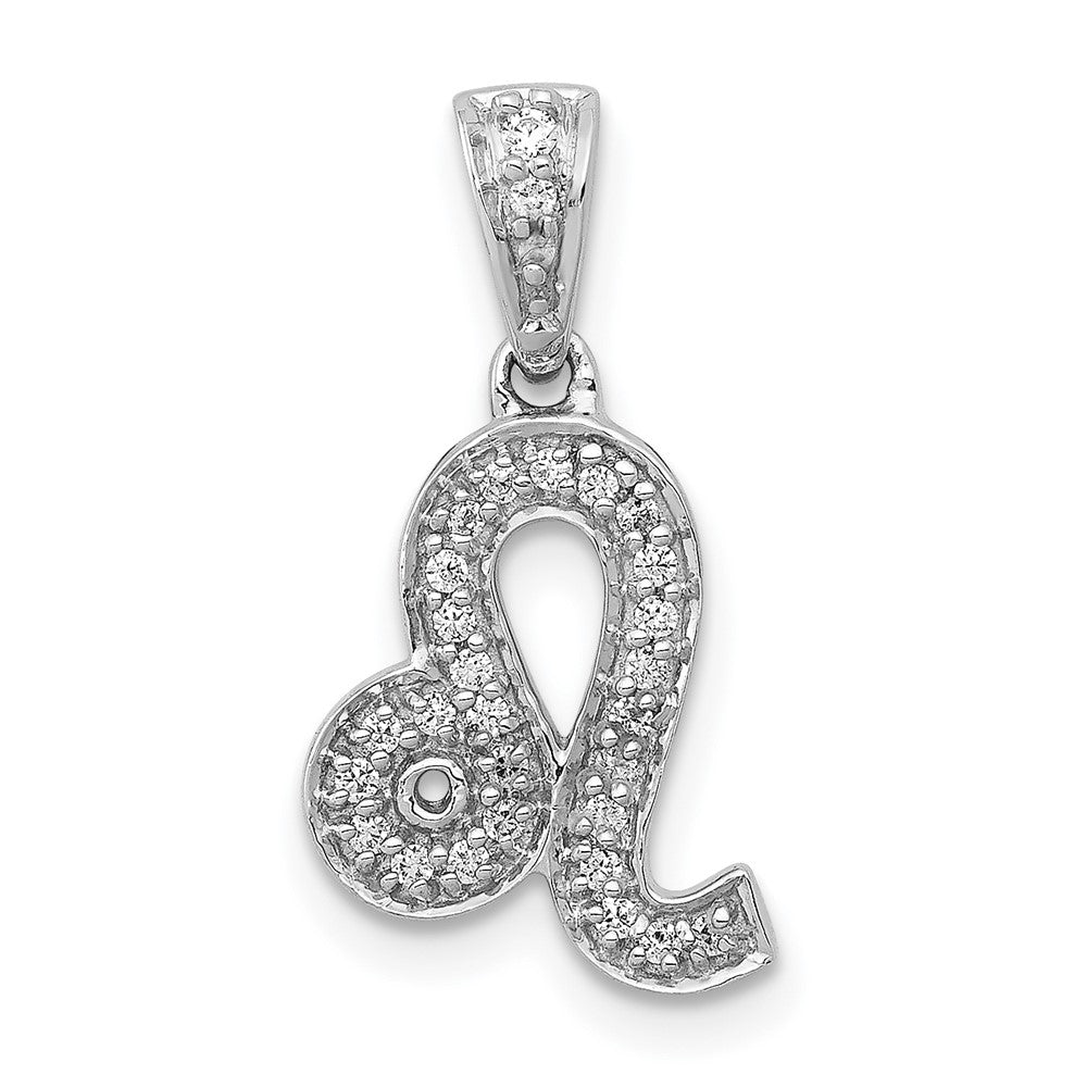 White Gold Diamond Leo Small Zodiac Pendant Model-PM4106-012-WA - Charlie & Co. Jewelry