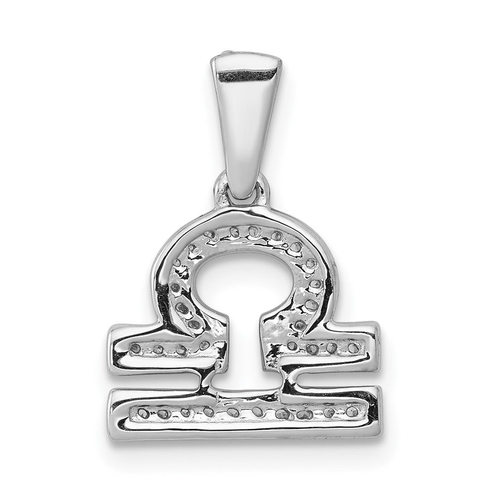 White Gold Diamond Libra Symbol Small Zodiac Pendant Model-PM4108-012-WA - Charlie & Co. Jewelry