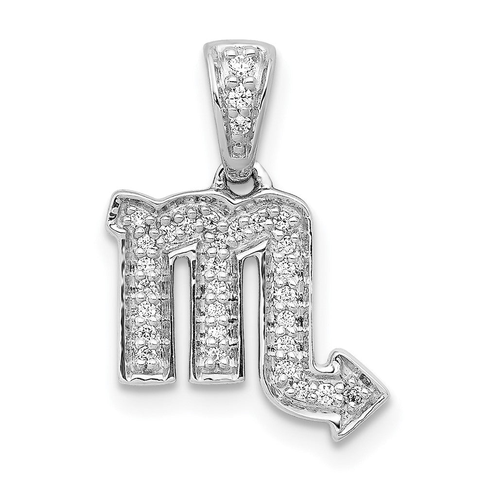 White Gold Diamond Scorpio Small Zodiac Pendant Model-PM4109-011-WA - Charlie & Co. Jewelry