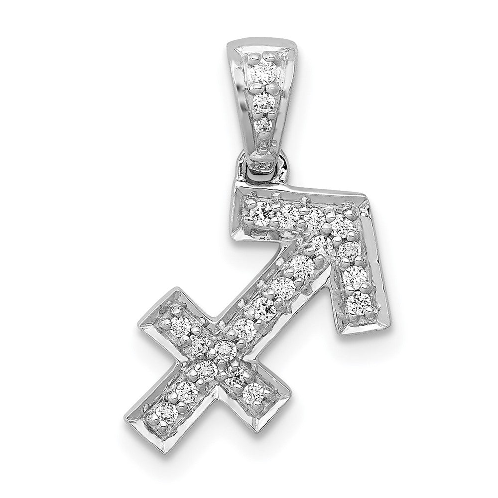 White Gold Diamond Sagittarius Symbol Zodiac Pendant Model-PM4110-012-WA - Charlie & Co. Jewelry