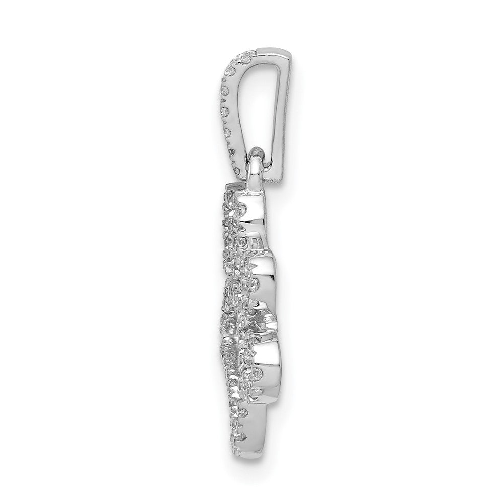 14K White Gold 1/4ct. Diamond Paw Print Necklace Pendant - Charlie & Co. Jewelry