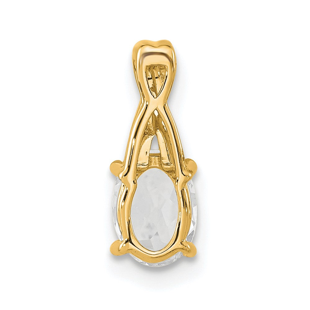 Charlie & Co Jewelry | 14k Oval White Topaz And Diamond Pendant - Model PM4235-WT-003-4YA