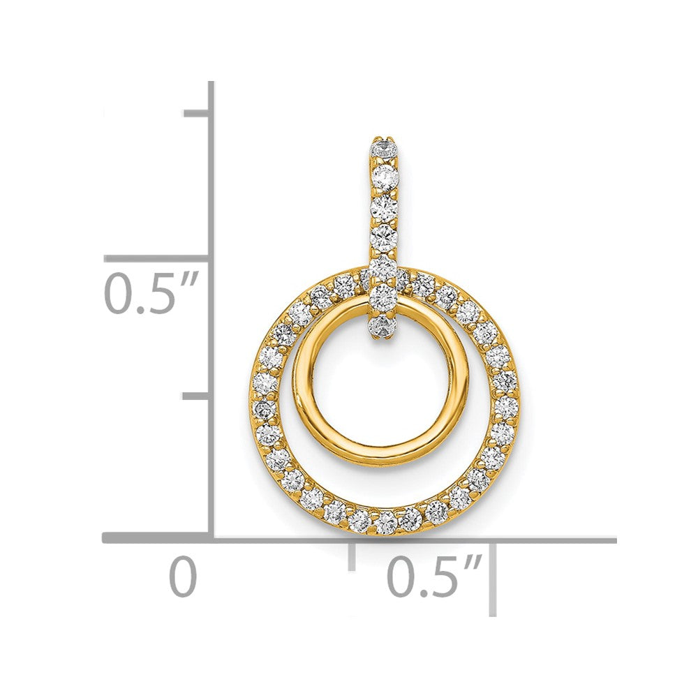 Charlie & Co Jewelry | 14k 1/4ct. Diamond Double Circle Dangle Pendant - Model PM4727-025-YA
