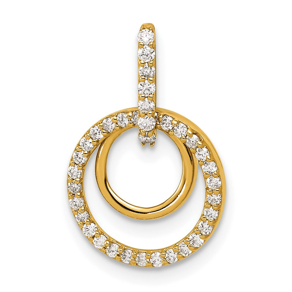Charlie & Co Jewelry | 14k 1/4ct. Diamond Double Circle Dangle Pendant - Model PM4727-025-YA