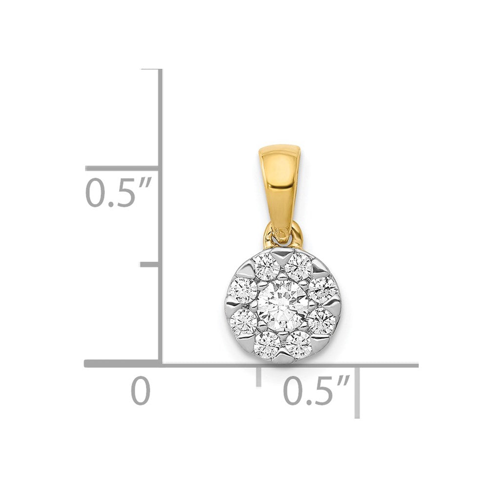 Charlie & Co Jewelry | 14k Yellow Gold 1/3ct. Diamond Circle Cluster Pendant - Model PM4746-033-YA
