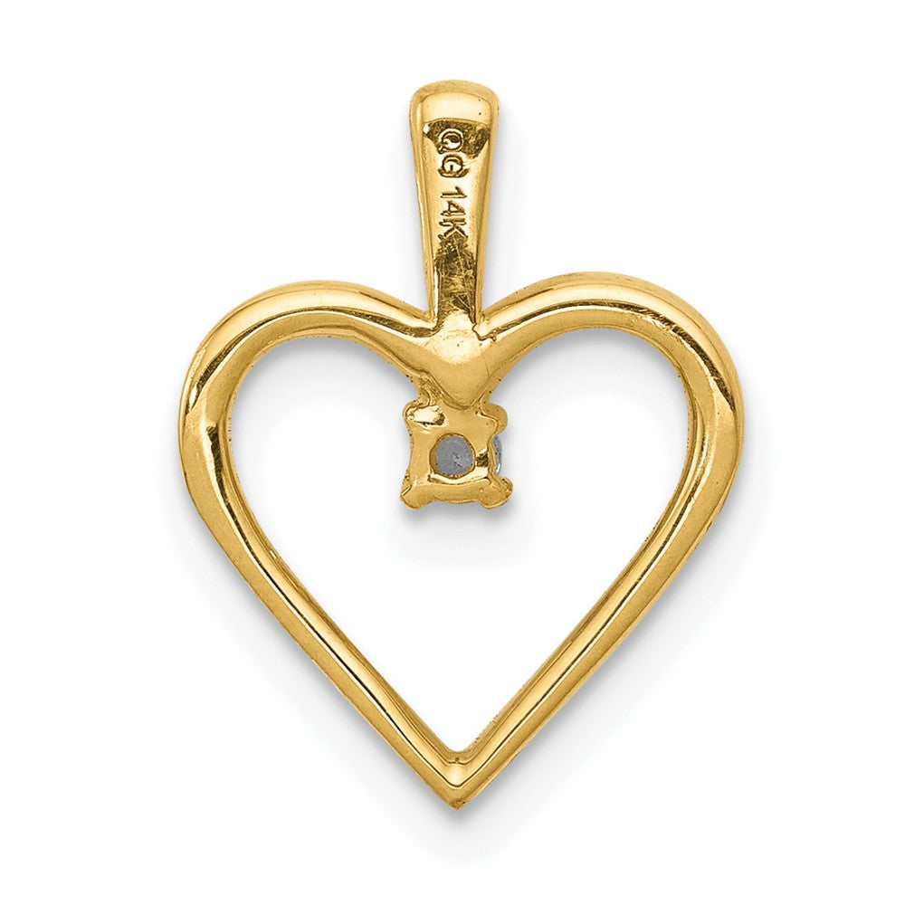 Charlie & Co Jewelry | 14k Aa .03ct. Diamond Heart Pendant - Model PM4816-003-YA